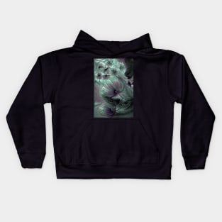 LARGE PASTEL ART DECO ABSTRACT FERNS FLOWERS AND TRIFFIDS Kids Hoodie